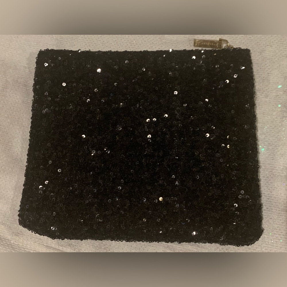 KESTREL Black Sequin Sparkling Make up bag NWOT - Picture 2 of 9